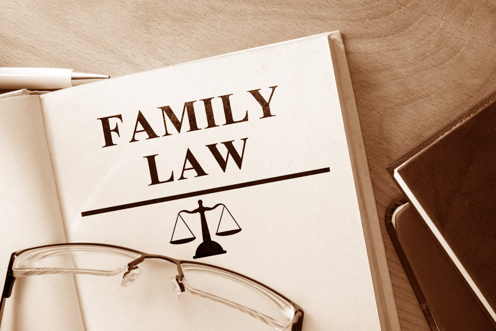 family law in El Paso, law book open with a pair of glasses on top