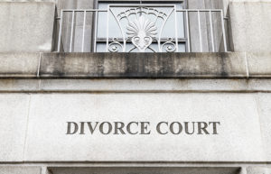 Exterior of a building with Divorce Court engraved in stone